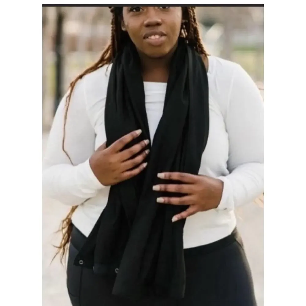 ZYIA Active Black Classic Infinity Scarf Convertible Lightweight Versatile Sport